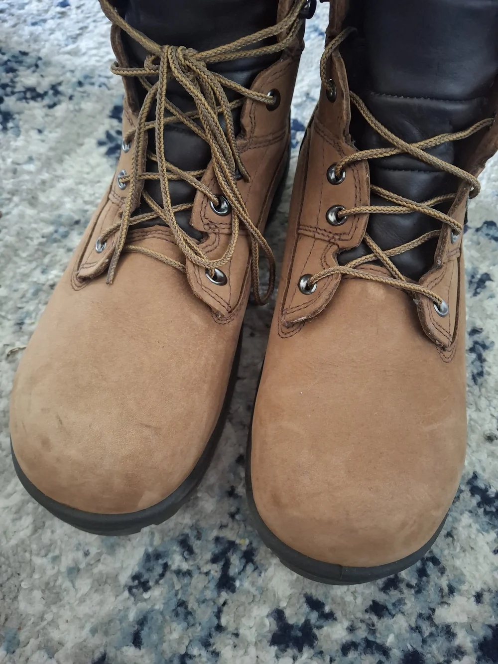 Red Wing Shoes tan brown leather King Toe tongue patch boots